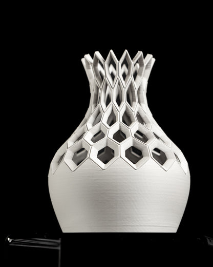 Geometric Vase, Hexagon Centerpiece, Modern Tabletop Vessel, Minimalist Desk Accent