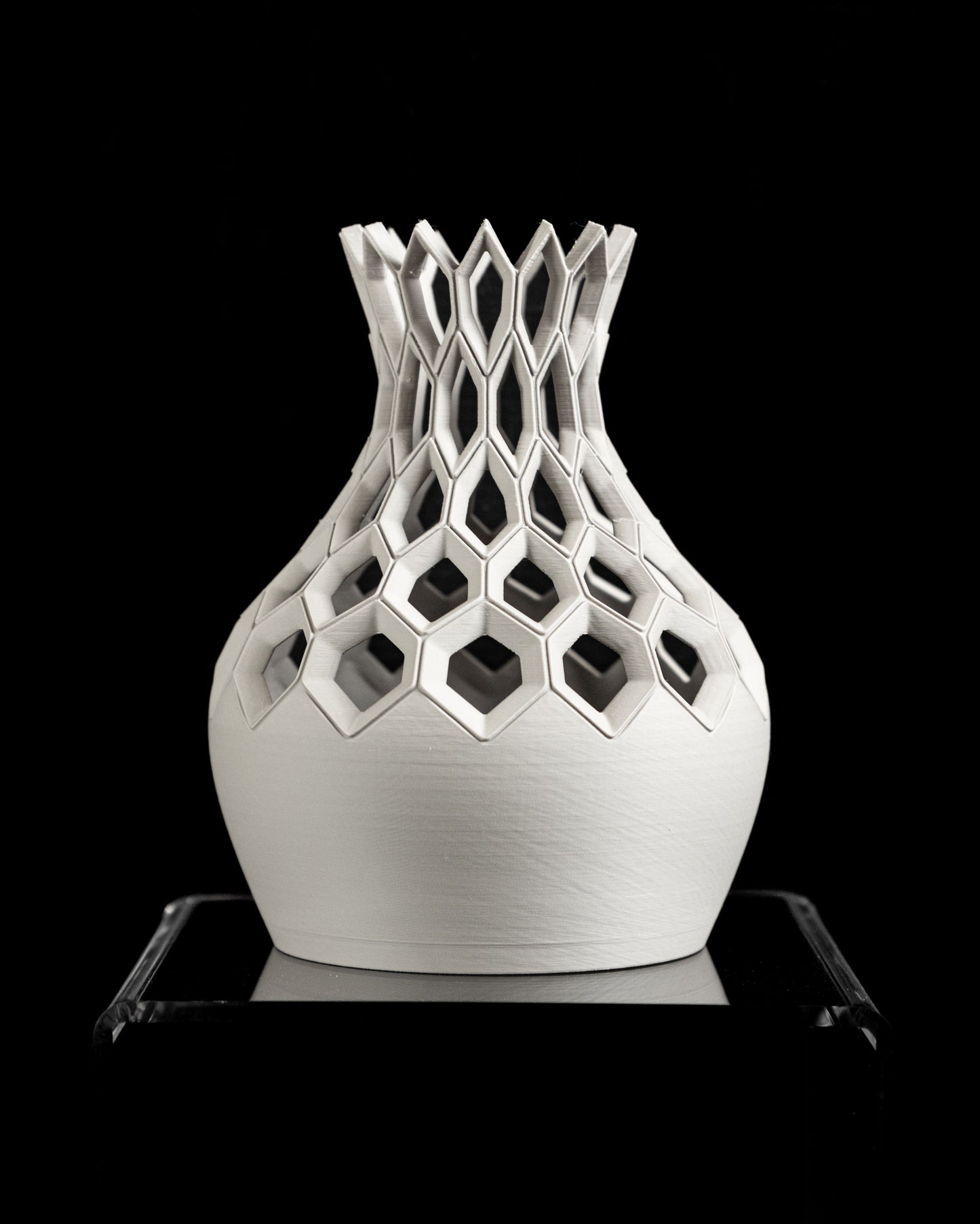 Geometric Vase, Hexagon Centerpiece, Modern Tabletop Vessel, Minimalist Desk Accent