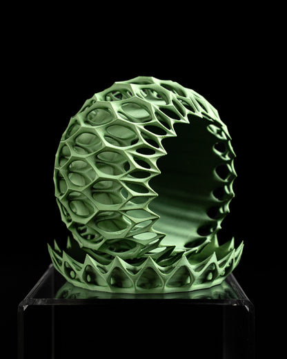 succulent planter, sculptural geometric fractal pot, indoor desk herb organizer.