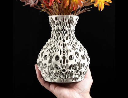 minimalist vase, sculptural tabletop centerpiece, elegant flower holder, contemporary decor