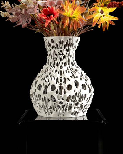 minimalist vase, sculptural tabletop centerpiece, elegant flower holder, contemporary decor