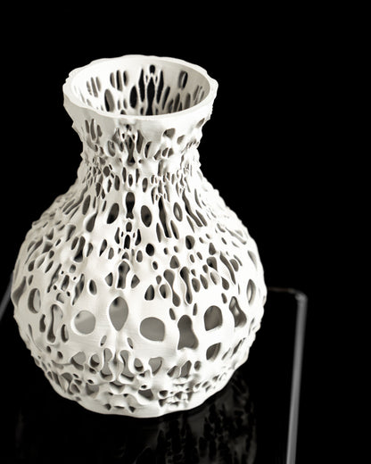 minimalist vase, sculptural tabletop centerpiece, elegant flower holder, contemporary decor