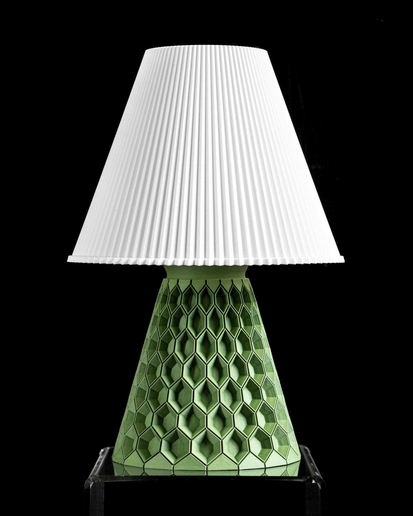 Hexagonal Table Lamp, Geometric Tabletop Shade, Nightstand Ambient Light, Minimalist Workspace Desk Accessory