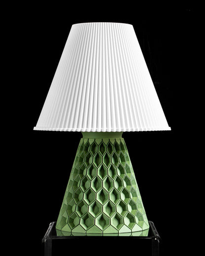 Hexagonal Table Lamp, Geometric Tabletop Shade, Nightstand Ambient Light, Minimalist Workspace Desk Accessory