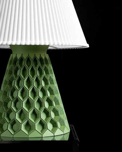 Hexagonal Table Lamp, Geometric Tabletop Shade, Nightstand Ambient Light, Minimalist Workspace Desk Accessory