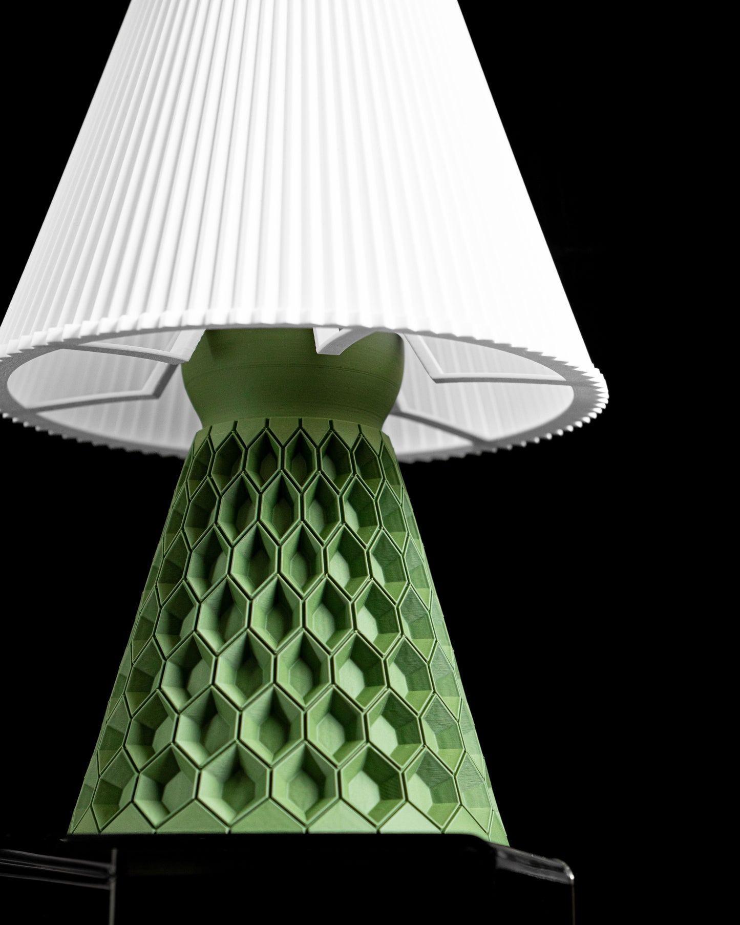 Hexagonal Table Lamp, Geometric Tabletop Shade, Nightstand Ambient Light, Minimalist Workspace Desk Accessory