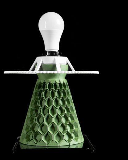 Hexagonal Table Lamp, Geometric Tabletop Shade, Nightstand Ambient Light, Minimalist Workspace Desk Accessory