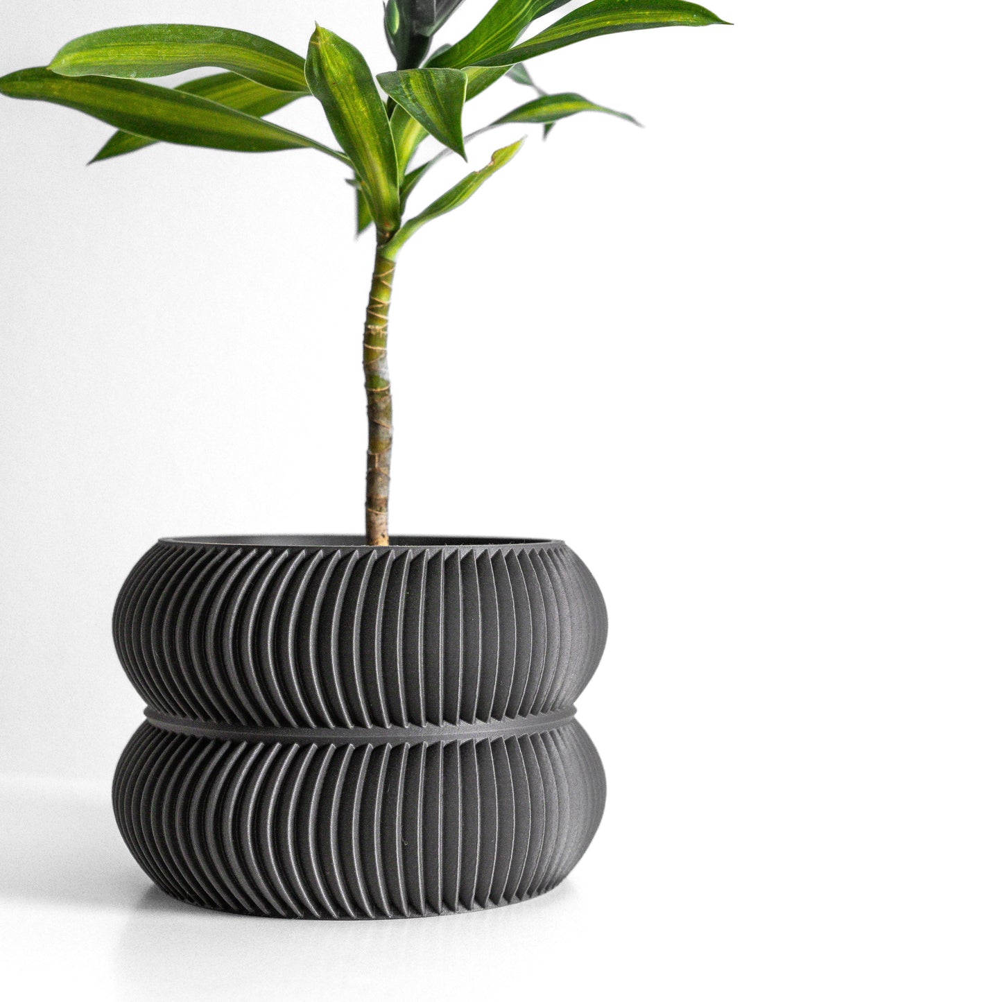 planter pot, contemporary sculptural vessel, succulent display, slate gray minimalist