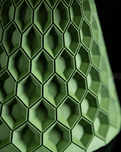 Hexagonal Table Lamp, Geometric Tabletop Shade, Nightstand Ambient Light, Minimalist Workspace Desk Accessory