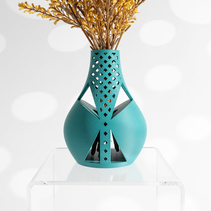 mid century vase, contemporary sculptural tabletop accent, versatile flower holder