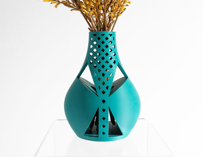 mid century vase, contemporary sculptural tabletop accent, versatile flower holder