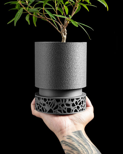 planter pot, sculpturally succulent organizer, elegantly matte desktop decor accent