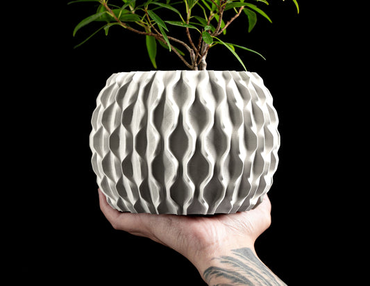 Planter Pot, Minimalist Chained Sculpture, Indoor Container, Succulent Desk Organizer