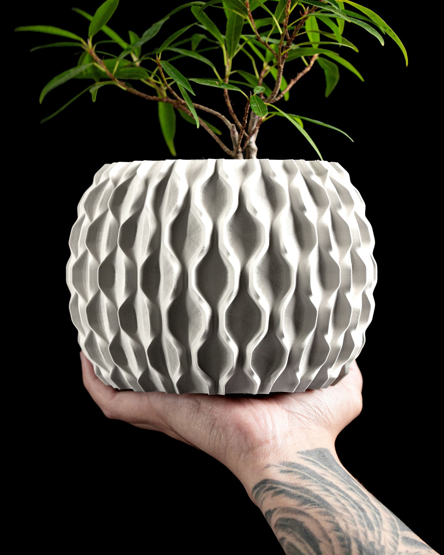 Planter Pot, Minimalist Chained Sculpture, Indoor Container, Succulent Desk Organizer