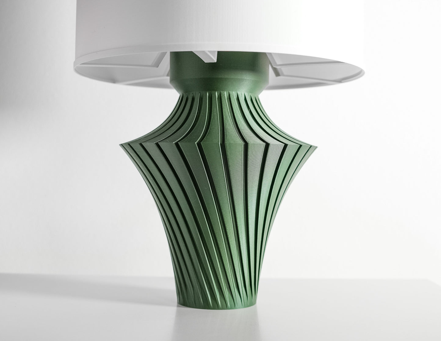 Modern Table Lamp, NeutralWhite Bedside ReadingLight, Sculptural Ambient Accents
