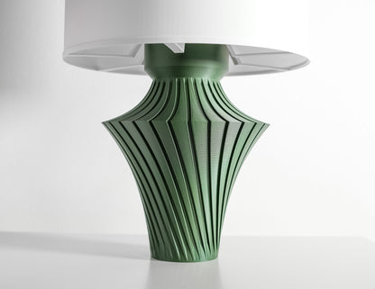 Modern Table Lamp, NeutralWhite Bedside ReadingLight, Sculptural Ambient Accents