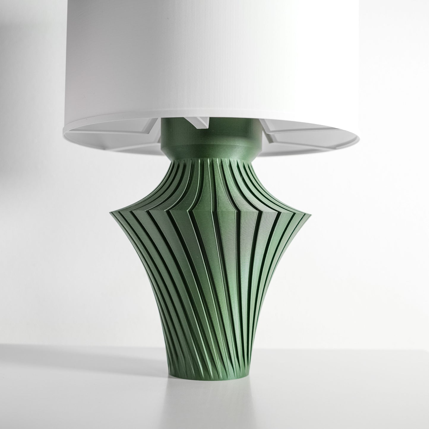 Modern Table Lamp, NeutralWhite Bedside ReadingLight, Sculptural Ambient Accents