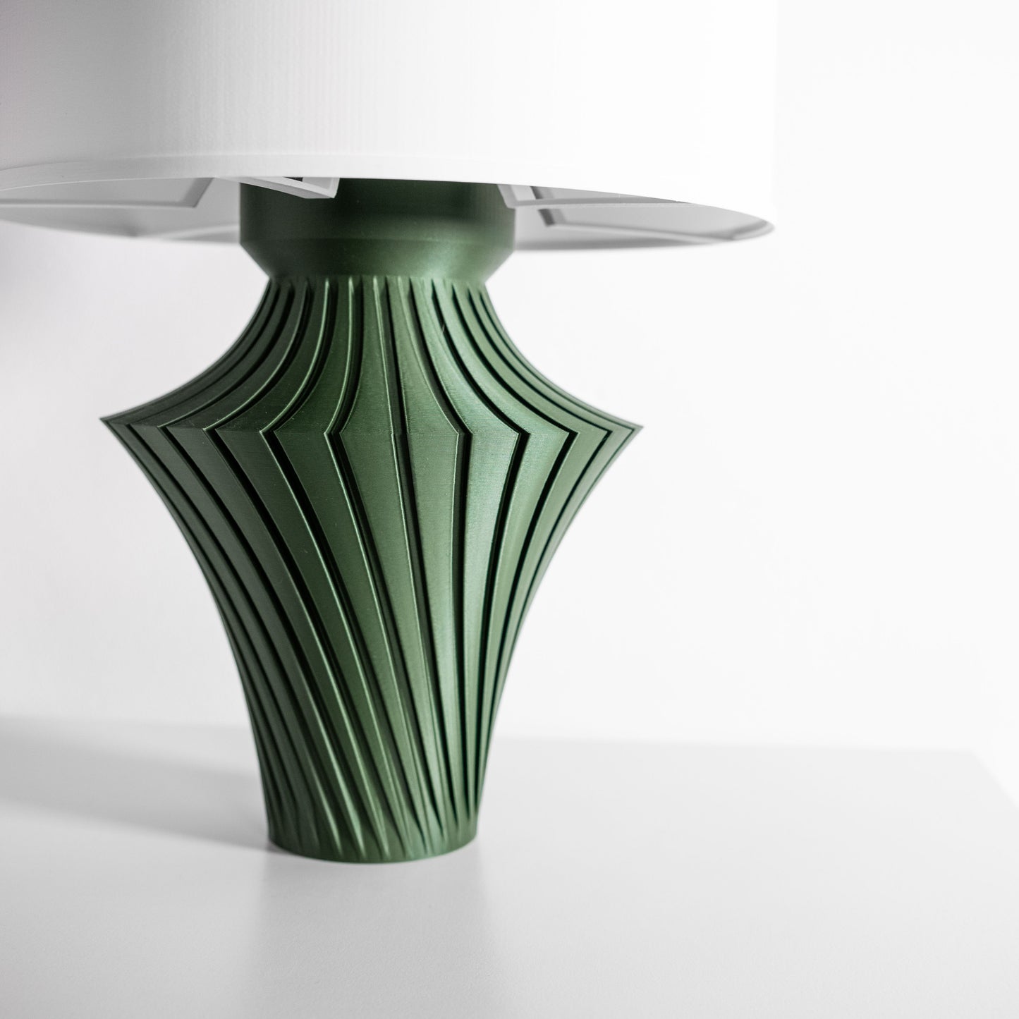 Modern Table Lamp, NeutralWhite Bedside ReadingLight, Sculptural Ambient Accents