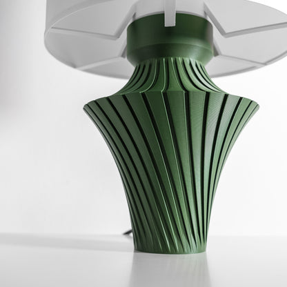 Modern Table Lamp, NeutralWhite Bedside ReadingLight, Sculptural Ambient Accents