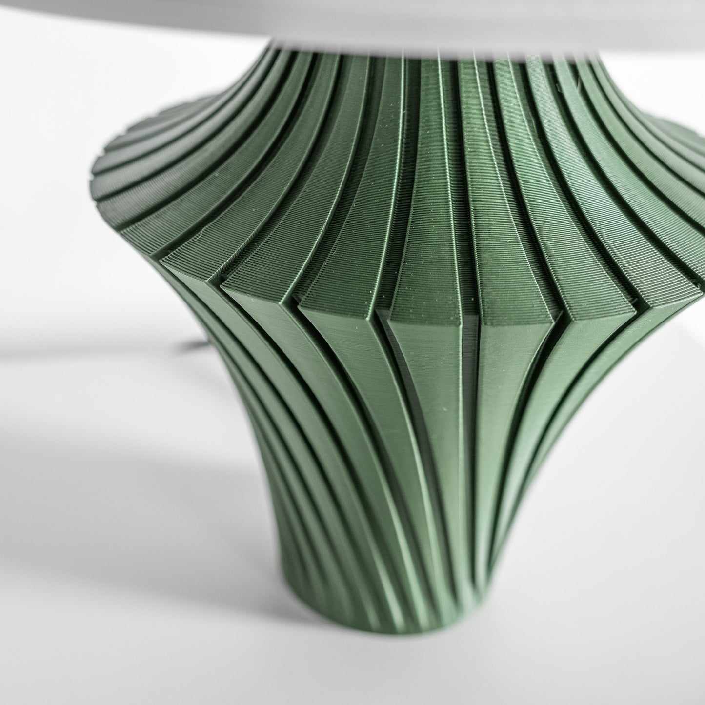 Modern Table Lamp, NeutralWhite Bedside ReadingLight, Sculptural Ambient Accents