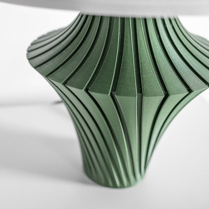 Modern Table Lamp, NeutralWhite Bedside ReadingLight, Sculptural Ambient Accents