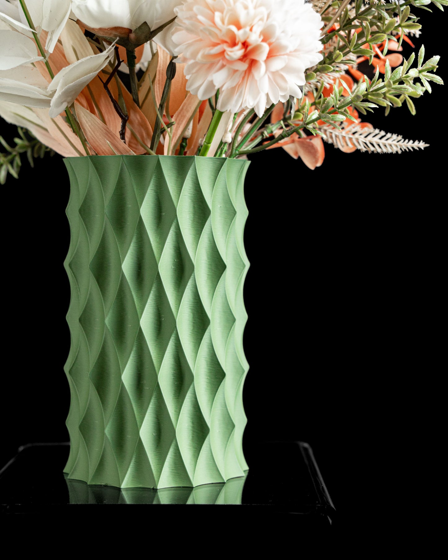 Faceted Diamond Vase, Decorative Flower Holder, Narrow Opening Single Stem Bud Container