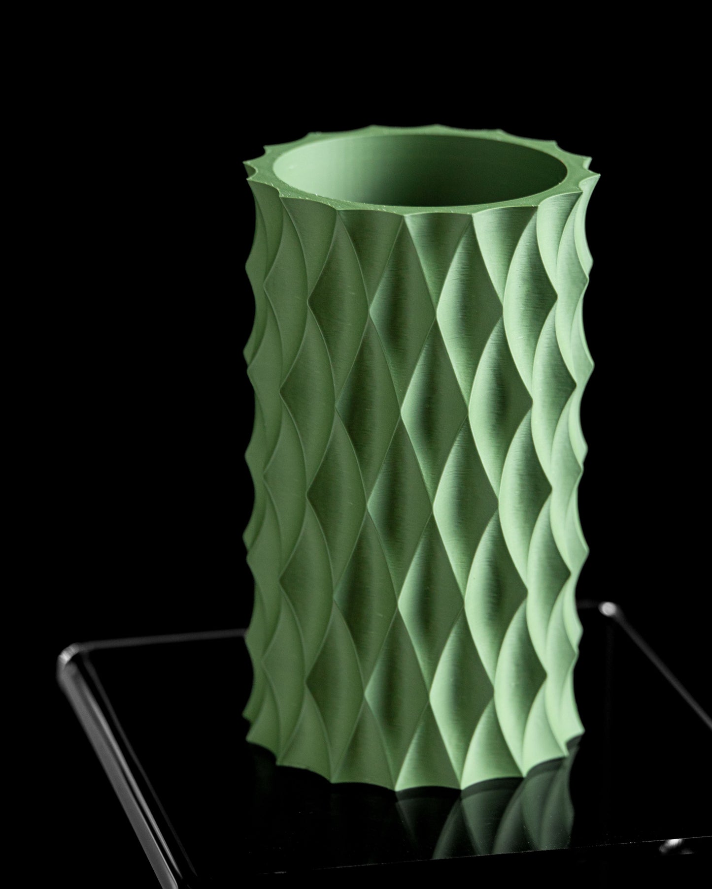 Faceted Diamond Vase, Decorative Flower Holder, Narrow Opening Single Stem Bud Container