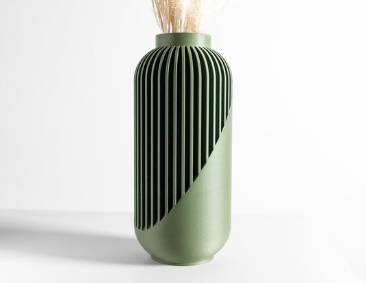 Flower Vase, Scandinavian Textured Minimalist Geometric Sculptural Desk Decorative Accent