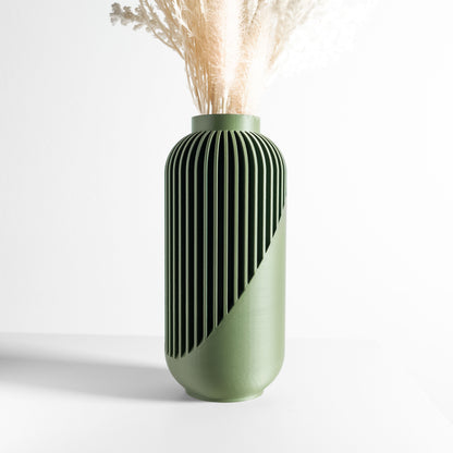 Flower Vase, Scandinavian Textured Minimalist Geometric Sculptural Desk Decorative Accent