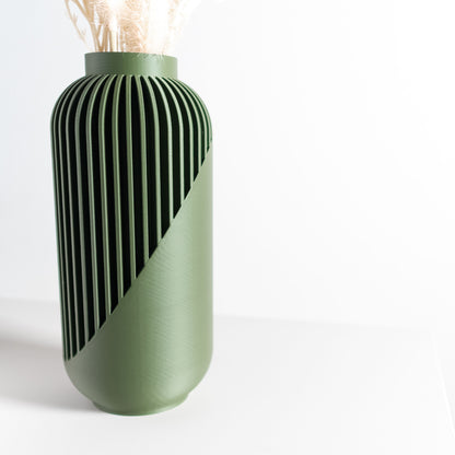 Flower Vase, Scandinavian Textured Minimalist Geometric Sculptural Desk Decorative Accent