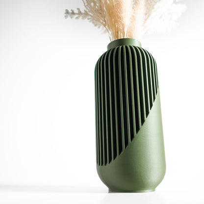 Flower Vase, Scandinavian Textured Minimalist Geometric Sculptural Desk Decorative Accent