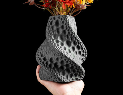 Moon Vase, Modern Tabletop Flower Holder, Mantel Accent, Ceramic Looked Piece, No Ordinary Decor