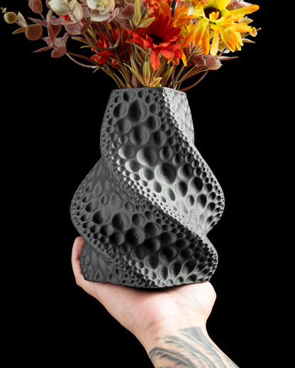 Moon Vase, Modern Tabletop Flower Holder, Mantel Accent, Ceramic Looked Piece, No Ordinary Decor