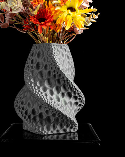 Moon Vase, Modern Tabletop Flower Holder, Mantel Accent, Ceramic Looked Piece, No Ordinary Decor