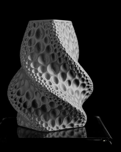 Moon Vase, Modern Tabletop Flower Holder, Mantel Accent, Ceramic Looked Piece, No Ordinary Decor