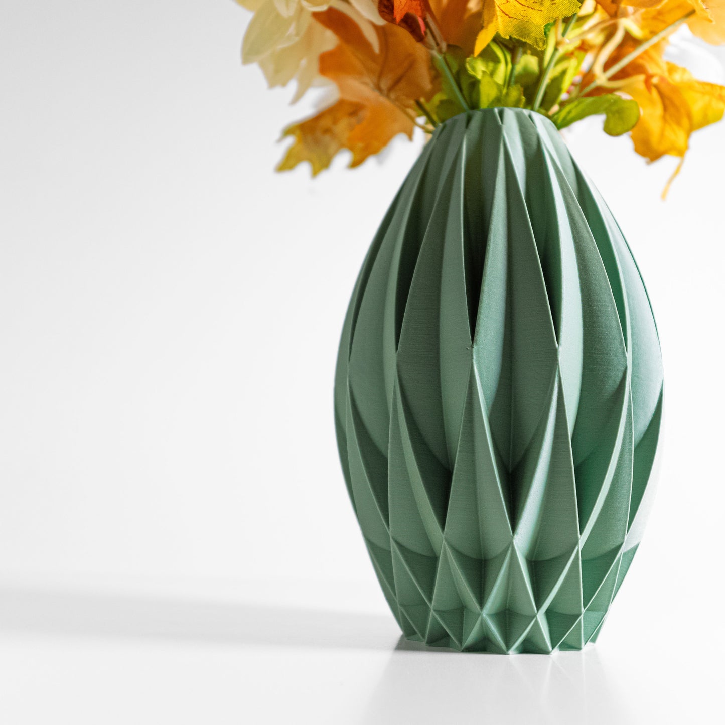 Flower Vase, Modern Ribbed Sculptural Tabletop Accent, Scandinavian Organic Decor