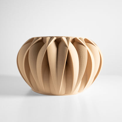 Planter Pot, Geometric Indoor Vessel, Sculptural Desk Organizer, Nordic Minimalist