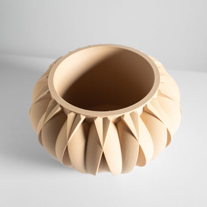 Planter Pot, Geometric Indoor Vessel, Sculptural Desk Organizer, Nordic Minimalist