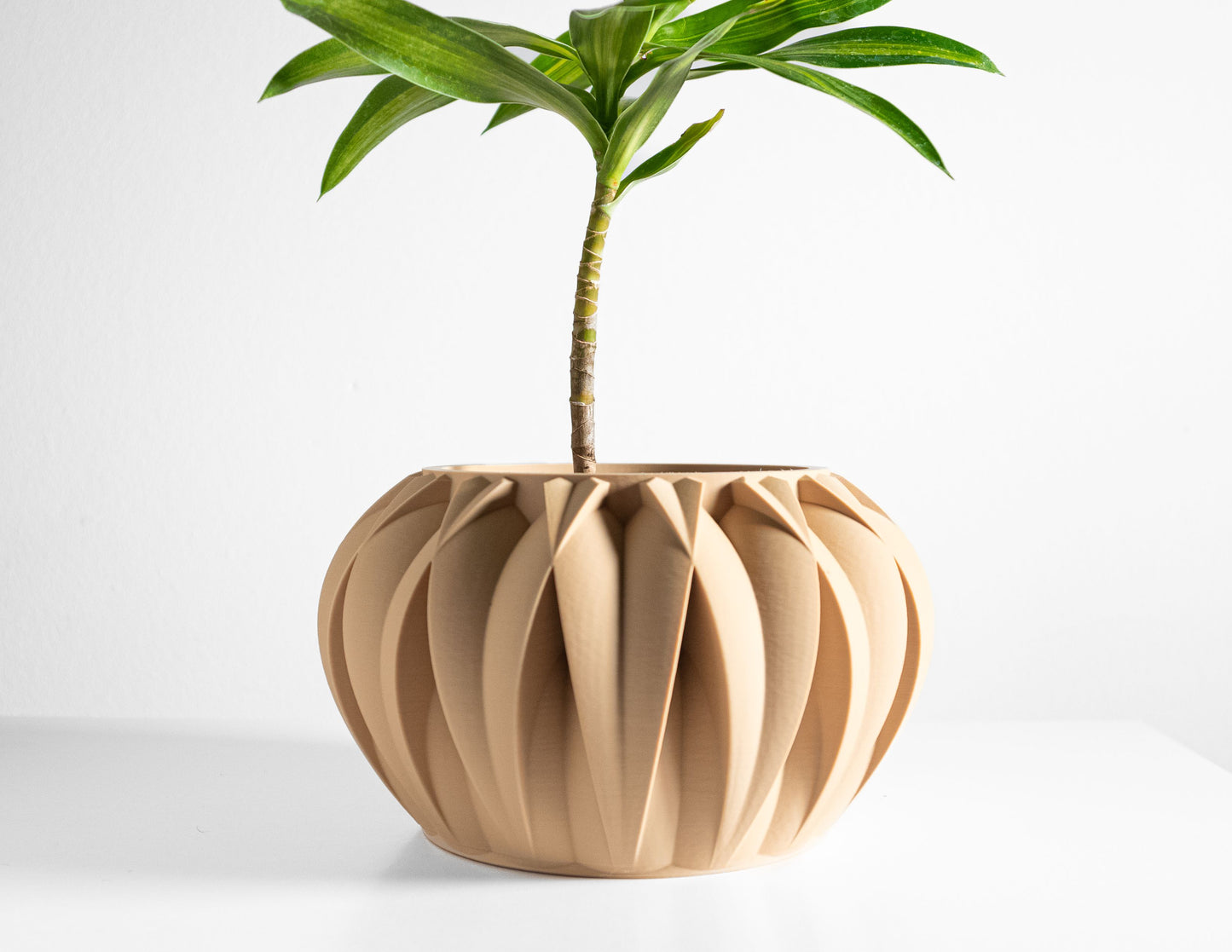 Planter Pot, Geometric Indoor Vessel, Sculptural Desk Organizer, Nordic Minimalist