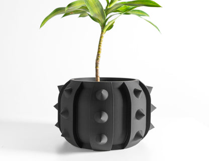 Planter Pot Contemporary Vessel, Indoor Plant Holder, Succulent Minimalist Organizer, Drainage Container, Clay Look