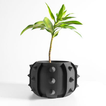 Planter Pot Contemporary Vessel, Indoor Plant Holder, Succulent Minimalist Organizer, Drainage Container, Clay Look