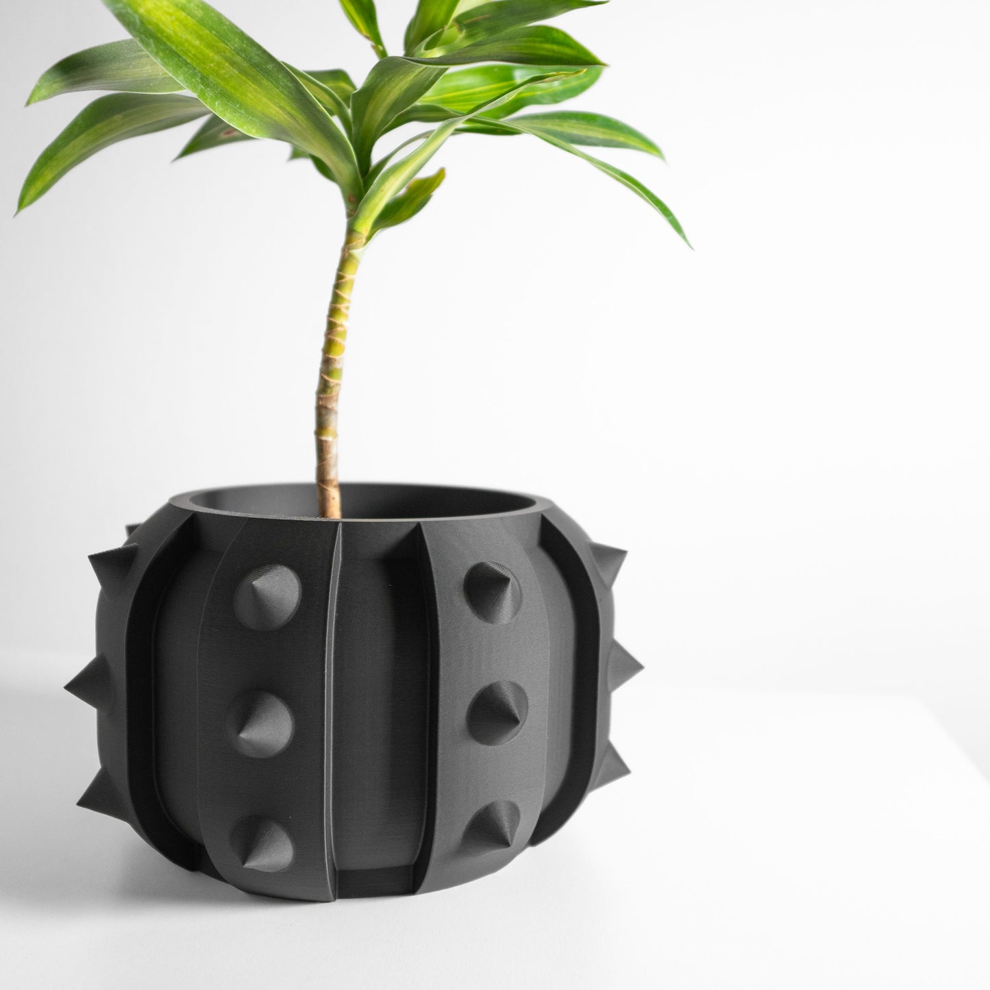 Planter Pot Contemporary Vessel, Indoor Plant Holder, Succulent Minimalist Organizer, Drainage Container, Clay Look