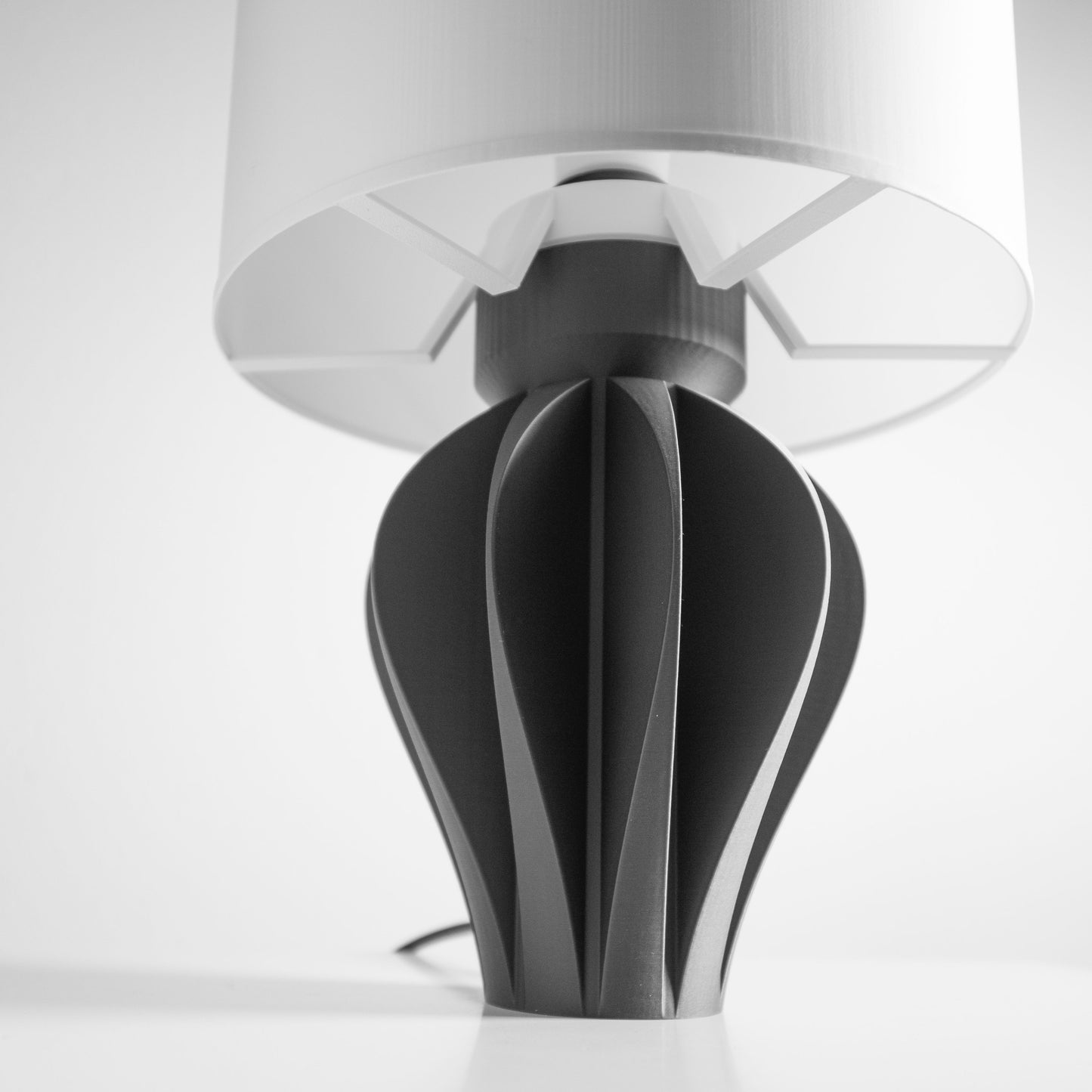 Sculptural Contemporary Table Lamp, Minimalist Bedside Desk Light, Nightstand Ambient Lighting, Energy Efficient
