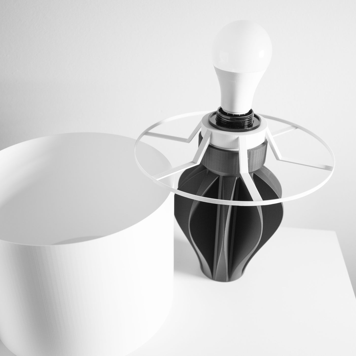 Sculptural Contemporary Table Lamp, Minimalist Bedside Desk Light, Nightstand Ambient Lighting, Energy Efficient