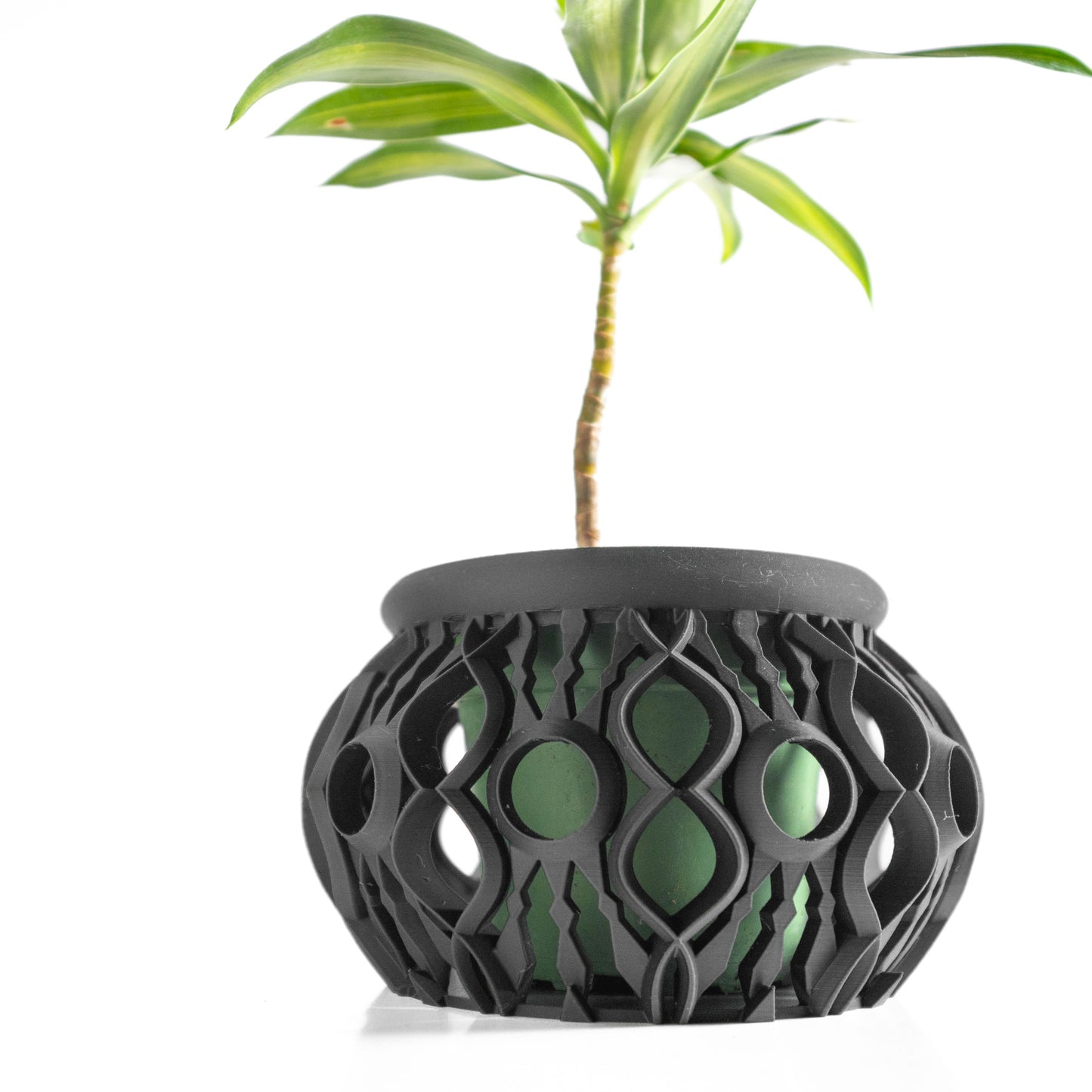 Planter Pot with Insert, Indoor Plant Container, Compact Bloom Basin, Modern Shelf Herb Dish