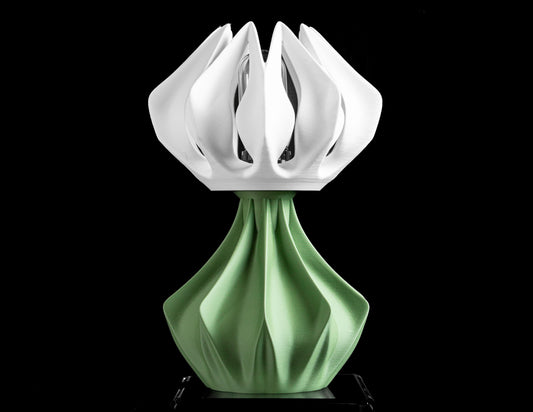 Ambient Table Lamp, Modern Bedside Nightstand Lighting, Sculptural Japandi Accent