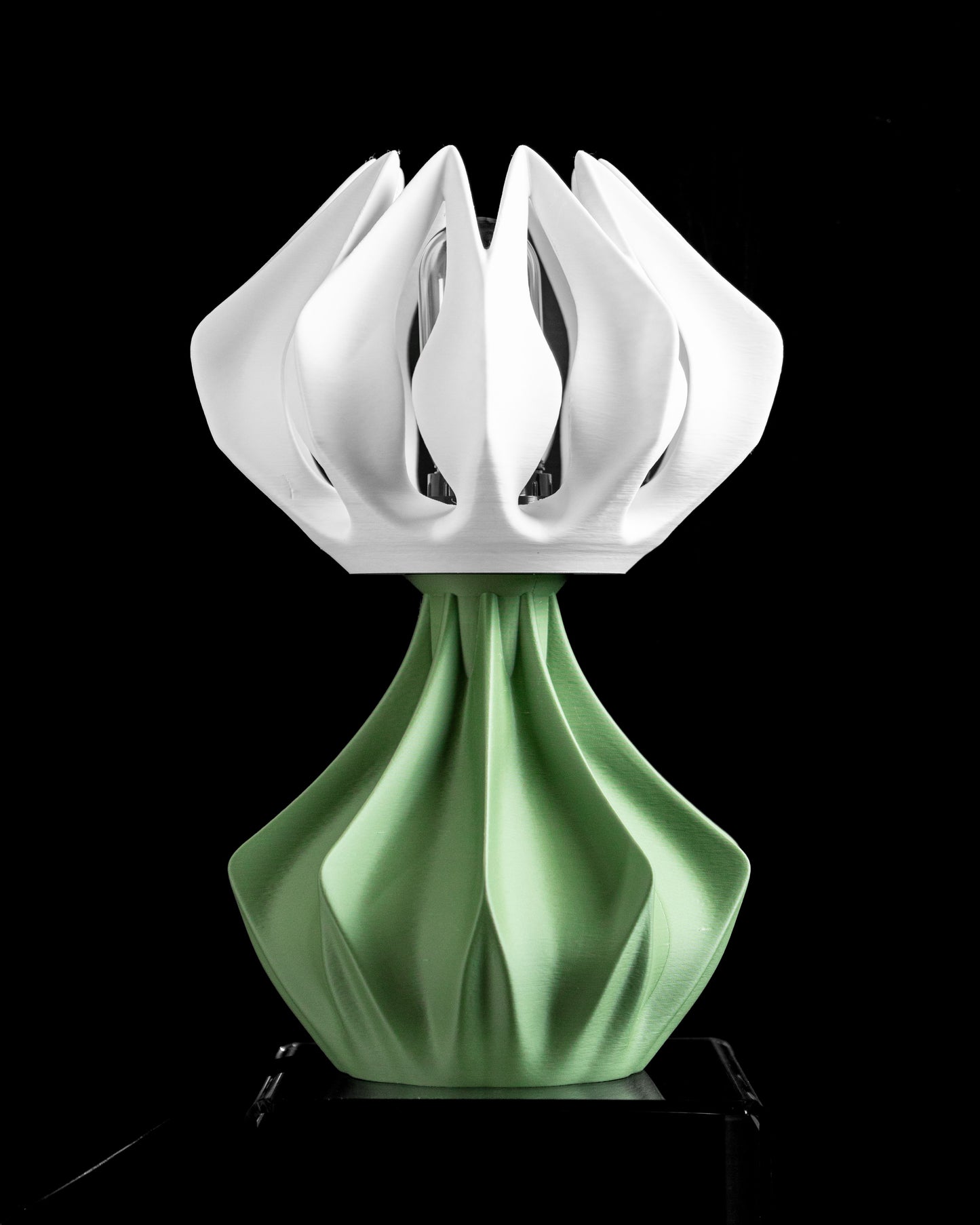 Ambient Table Lamp, Modern Bedside Nightstand Lighting, Sculptural Japandi Accent