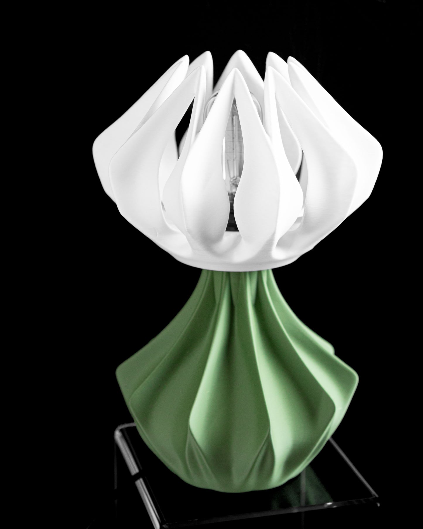 Ambient Table Lamp, Modern Bedside Nightstand Lighting, Sculptural Japandi Accent