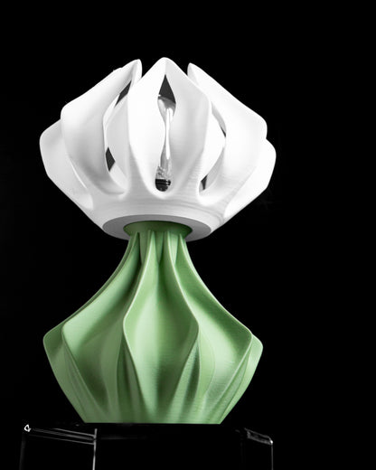 Ambient Table Lamp, Modern Bedside Nightstand Lighting, Sculptural Japandi Accent