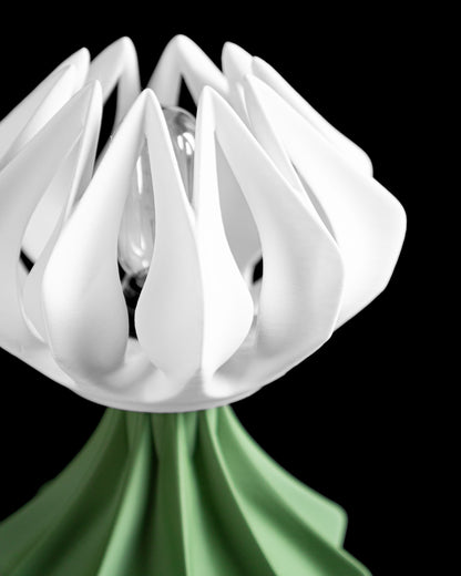 Ambient Table Lamp, Modern Bedside Nightstand Lighting, Sculptural Japandi Accent